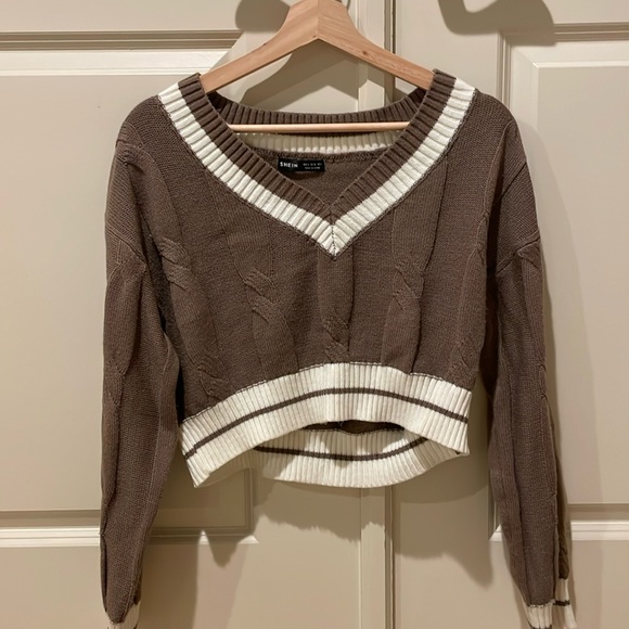 Brown and White Shein Sweater - Picture 1 of 1